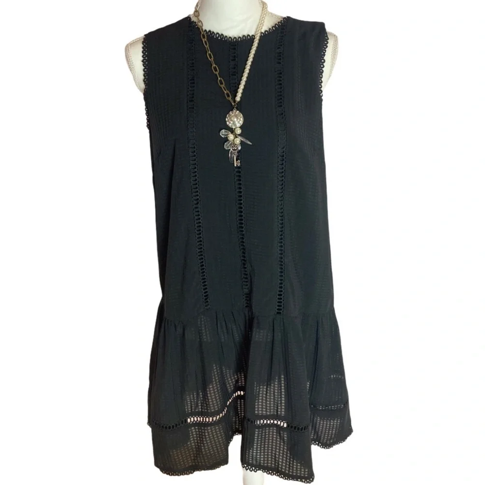 Adelyn Rae Black Eyelet Sundress